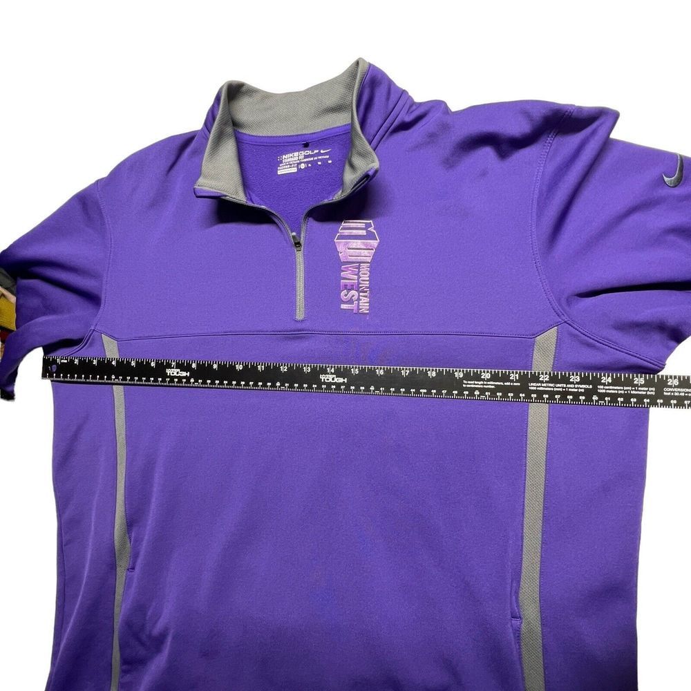 Nike Golf Shirt‎ Womens XL Standard Therma Fit Purple Mountain West Fleece Zip - Picture 11 of 14